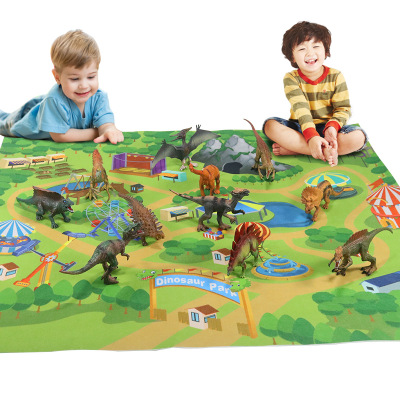 跨境侏罗纪仿真实心恐龙模型玩具套装霸王龙儿童益智DIY模型玩具