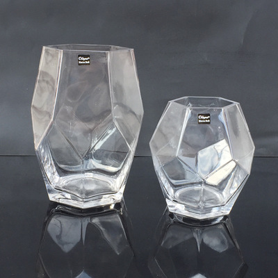 几何形透明吹制水培玻璃花瓶微景观花艺插花器皿 盐灯玻璃瓶批发