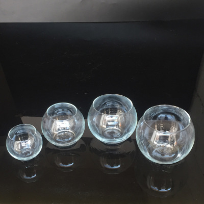 透明烧口玻璃球杯 爆口玻璃圆球 蜡杯 水培玻璃瓶小鱼缸批发