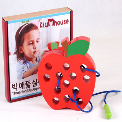 小侯鸟苹果西瓜菠萝草莓穿线 儿童动手玩具23456岁厂家直销