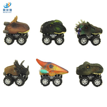 跨境专供仿真恐龙玩具回力车霸王龙模型玩具赛车儿童节玩具散装