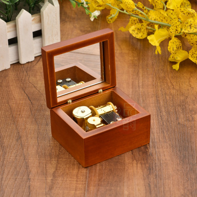 发条红木音乐盒木质八音盒节日生日赠送礼物工艺品家具摆件可定制