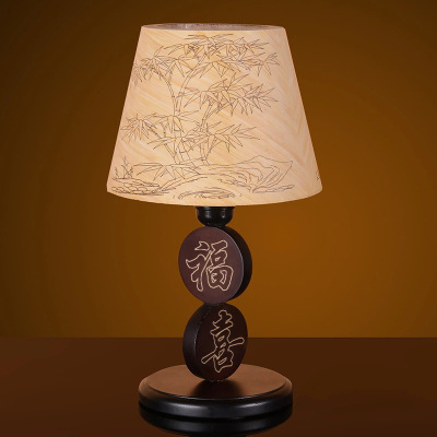 中国风复古LED灯具防古典客厅卧室床头灯时尚小夜灯简约实木台灯