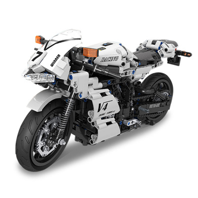 卫乐科技积木模型高难度成人立体手工拼装机械科技积木男孩摩托车
