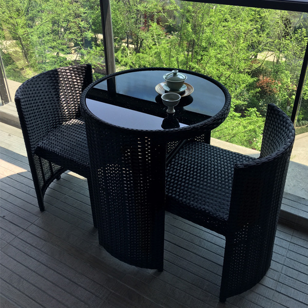 创意户外露天阳台桌椅组合迷你休闲藤椅小茶几三件套现代简约家具
