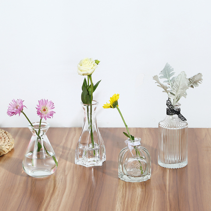 创意玻璃花瓶小清新玻璃小花瓶 透明水培插花瓶摆件 装饰 工艺品