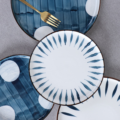 批发日式手绘陶瓷装饰小号家用西餐牛排盘早餐盘网红创意点心餐具