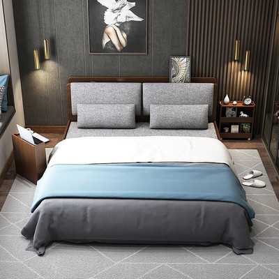 多功能折叠沙发床新中式现代沙发客厅卧室两用储物沙发双人实木床