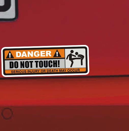 跨境车贴请勿触摸汽车贴纸 DANGER DO NOT TOUCH反光车贴B028