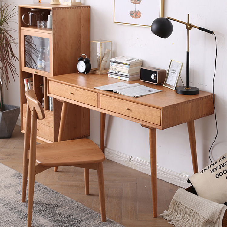北欧实木书桌小户型书房带抽屉写字台家用简约多功能单人电脑桌