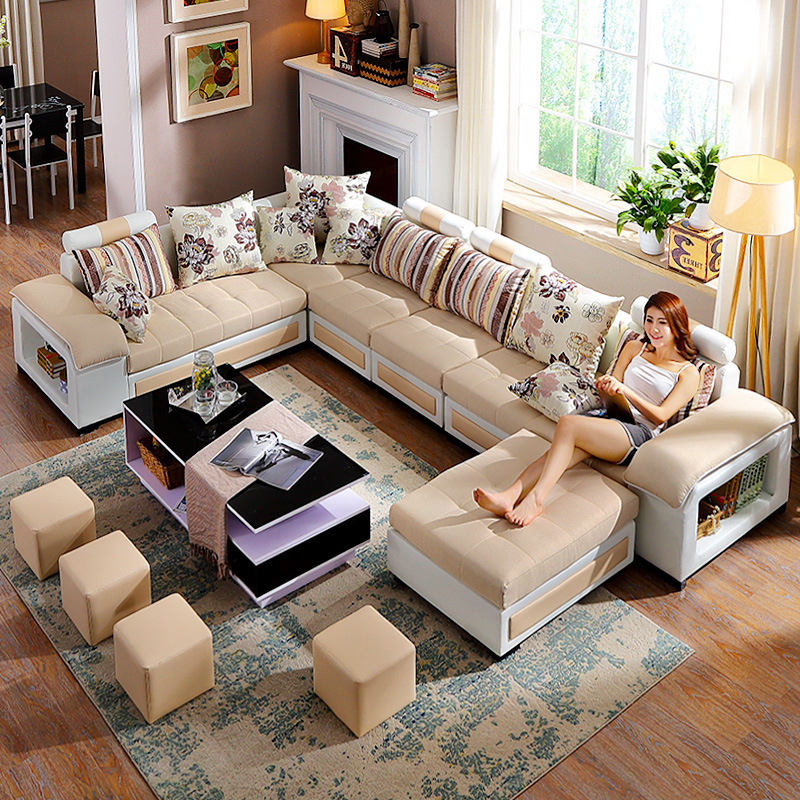 布艺沙发简约现代可拆洗大户型沙发客厅整装家具小户型布沙发