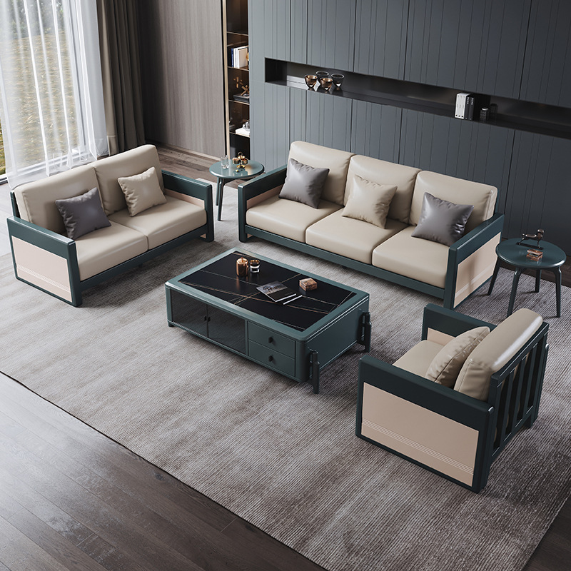 现代轻奢实木沙发全实木科技布客厅现代简约小户型多功能储物沙发