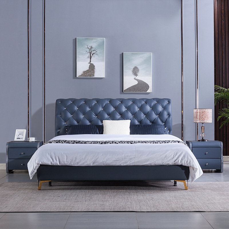 北欧创意简约双人大床1.5米1.8米软包主卧床可定制颜色