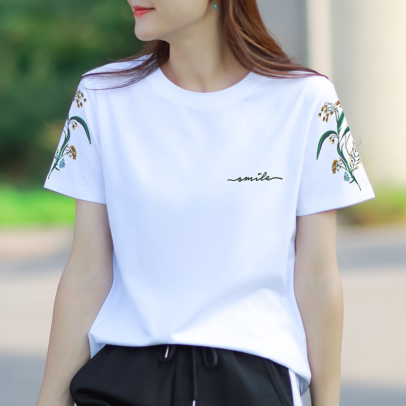 新疆棉T恤女2022年新款夏季宽松显瘦韩版潮ins半袖女上装