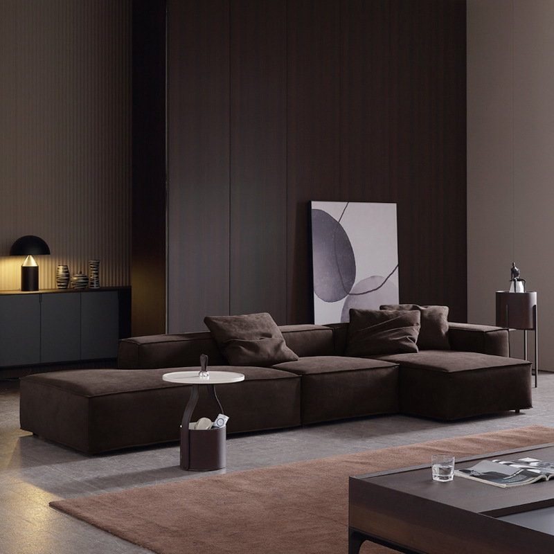 意式极简沙发现代简约轻奢客厅设计师北欧方块免洗科技布沙发超软