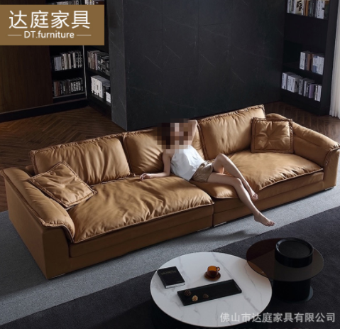 免洗科技布乳胶沙发小户型现代简约意式极简超深坐宽布艺羽绒客厅