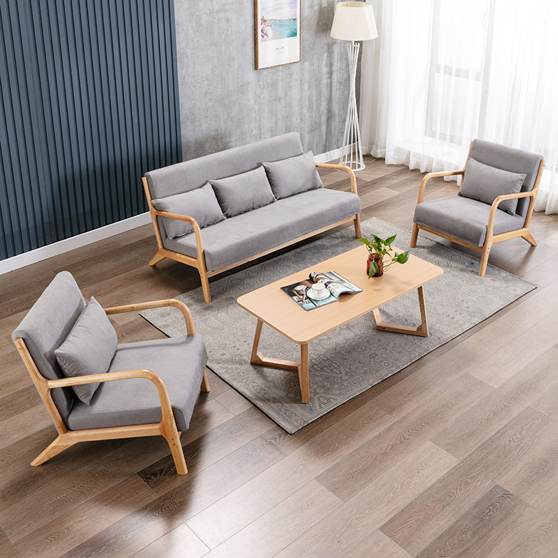 北欧布艺沙发椅出租屋房间现代简约小户型实木经济型客厅组合沙发