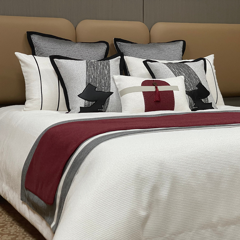 现代样板间软装配套中式简约床上用品多件套家具卖场展厅床品套件