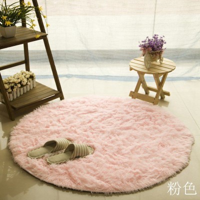 热销加厚圆形客厅丝毛地毯 现代书房卧室地毯纯色家用丝毛地毯