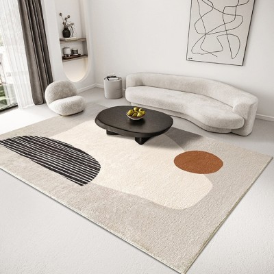 现代简约莫兰迪色客厅地毯加厚毛绒沙发仿羊绒家用卧室床边 地垫