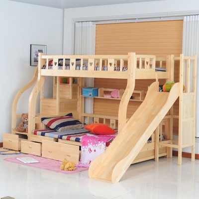 简约儿童床子母床双层上下实木高低床抽屉带滑梯组合厂家直销