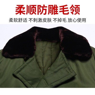 冬季棉大衣多功能长款加棉保暖军绿色大衣冷库防寒防水加厚棉大衣