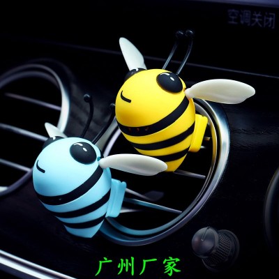汽车卡通香水小蜜蜂出风口香水车载空调风香薰车用装饰品固体香膏
