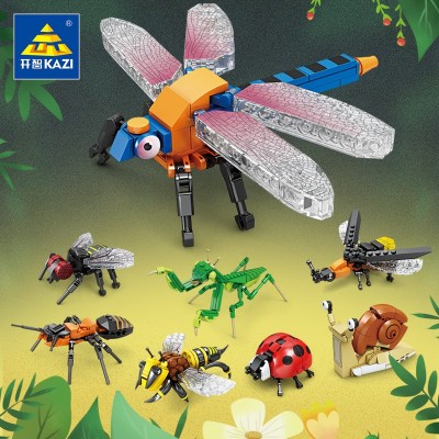 开智新品80040动物昆虫女孩拼装积木玩具小颗粒儿童男孩礼物批发