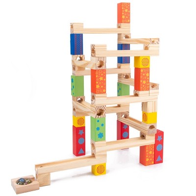 儿童轨道滚珠积木3岁益智动脑木质拼装弹珠玩具男孩6礼物智力开发