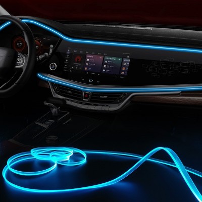 【新品】跨境一件代发汽车氛围灯USB七彩冷光线APP声控光纤氛围灯